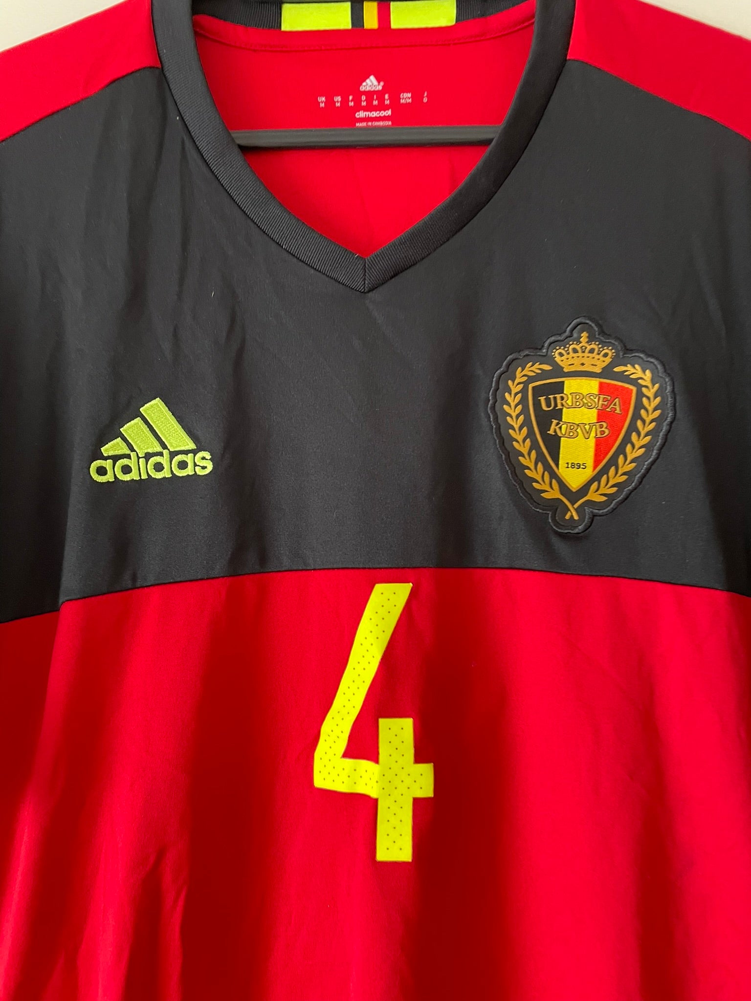 Belgium #4 Adidas 2016 Home (M)