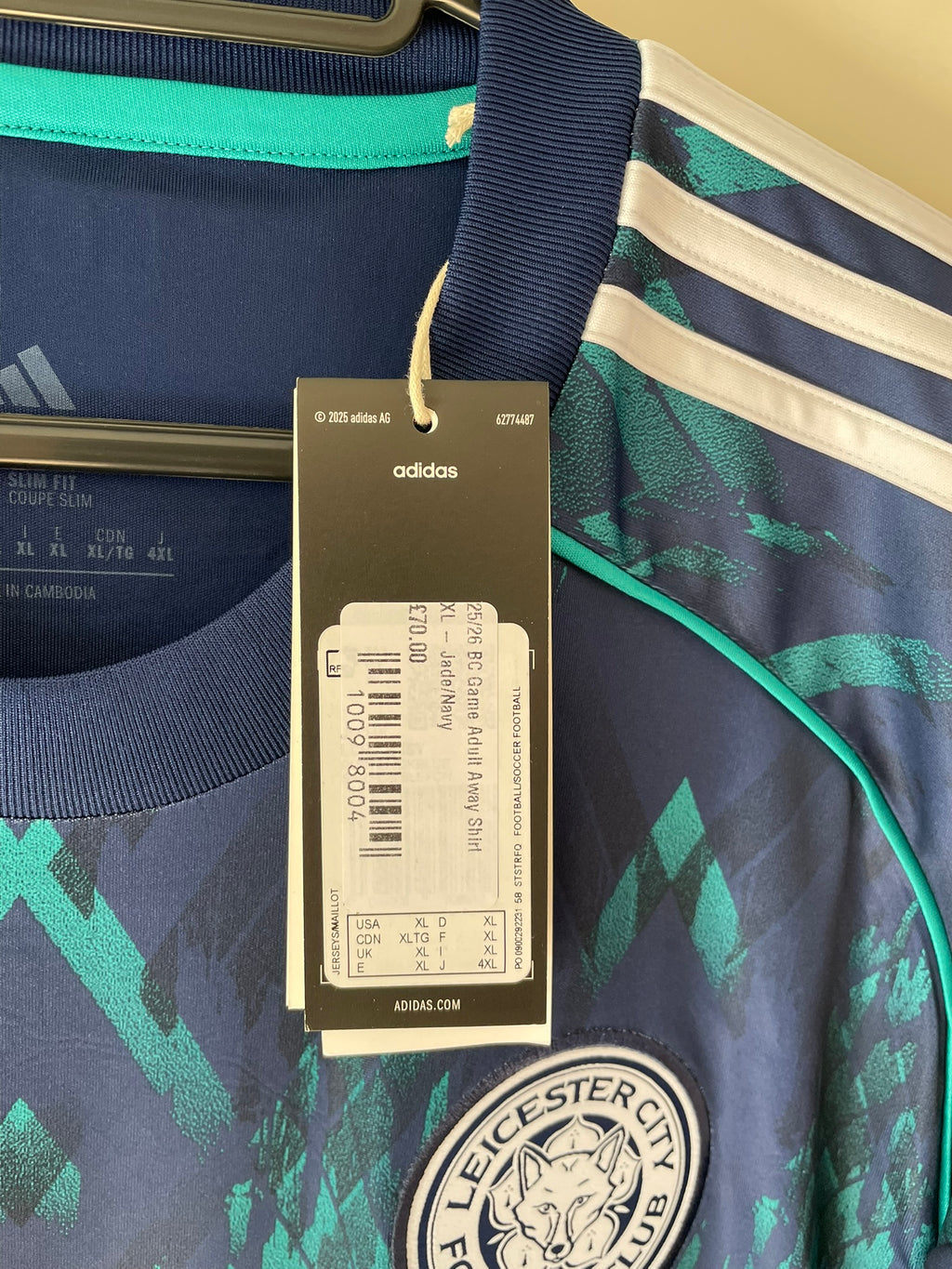 Leicester City Adidas 25/26 Away BNWT (XL)