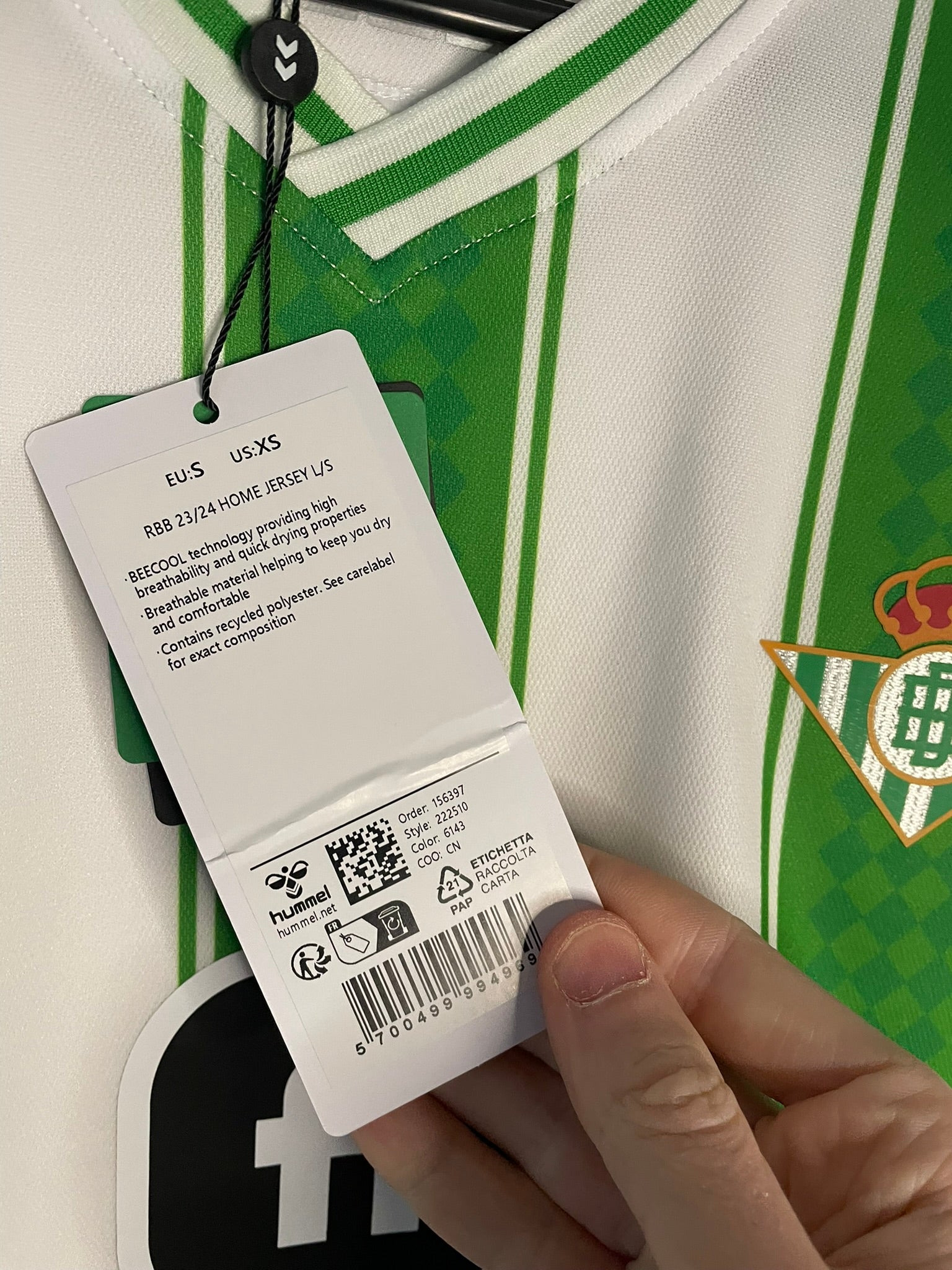 Real Betis Hummel 23/24 Home BNWT (S)