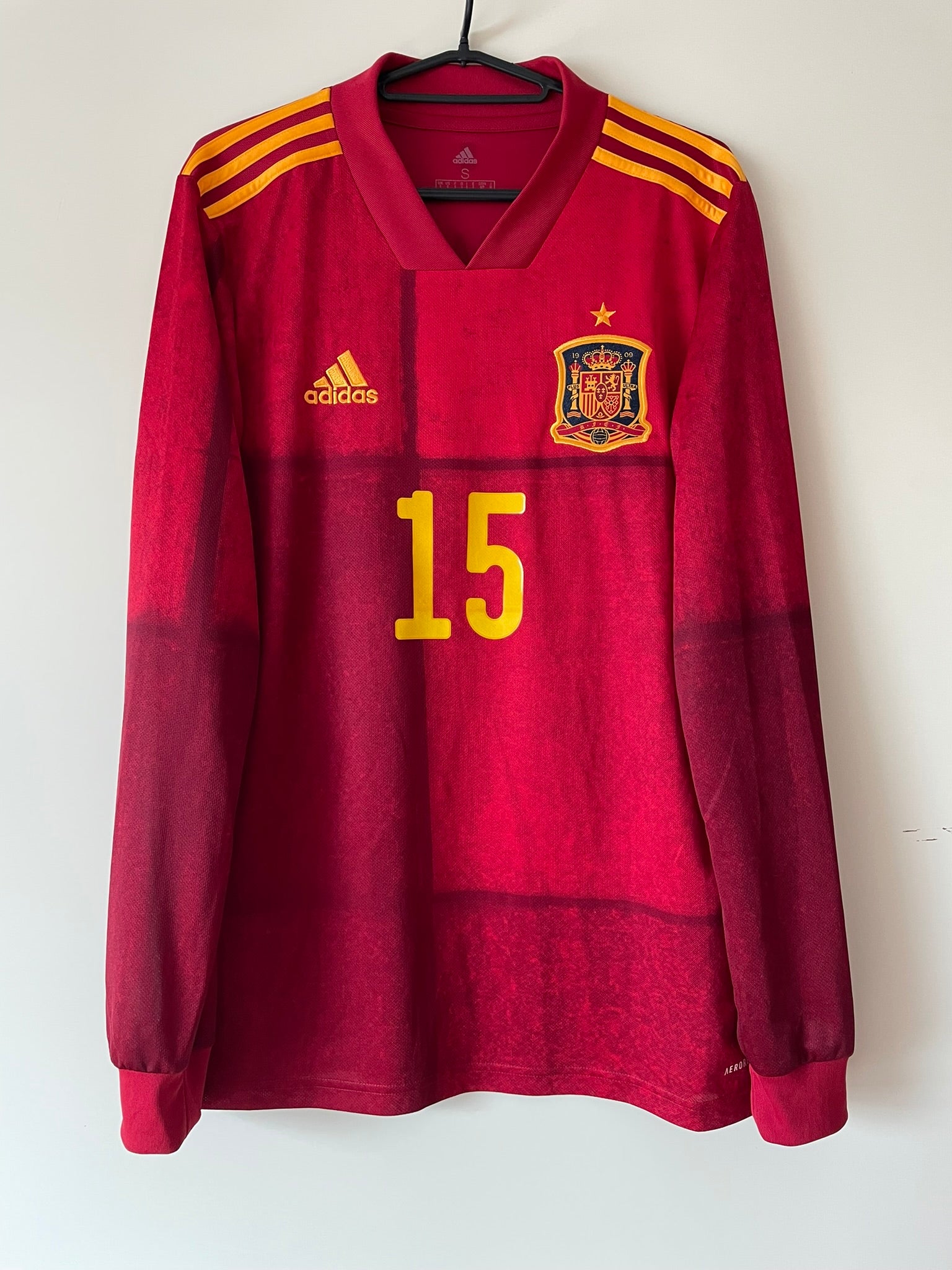 Sergio Ramos #15 Spain Adidas 2020-2022 Home Longsleeve (S)