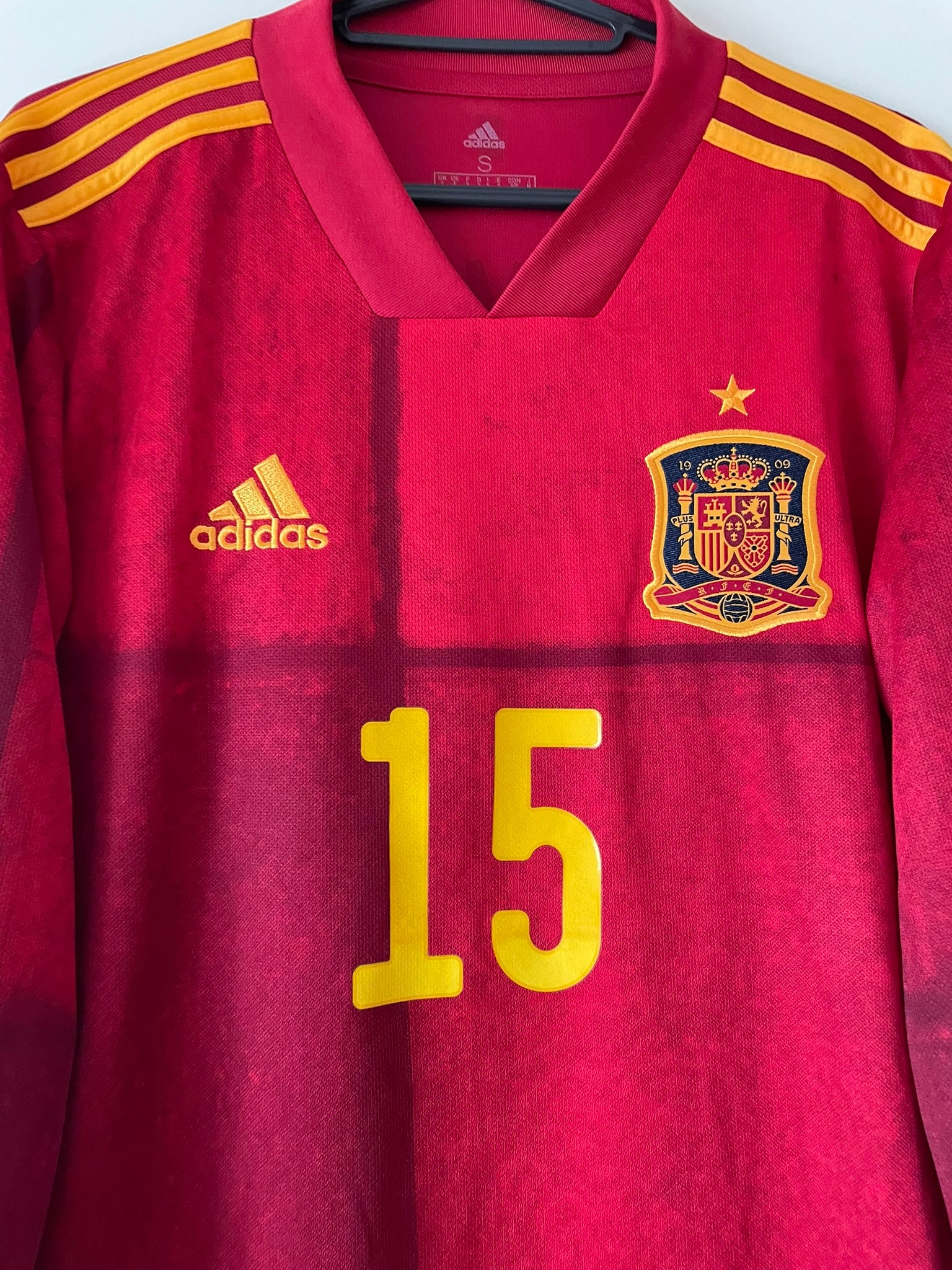 Sergio Ramos #15 Spain Adidas 2020-2022 Home Longsleeve (S)