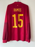 Sergio Ramos #15 Spain Adidas 2020-2022 Home Longsleeve (S)