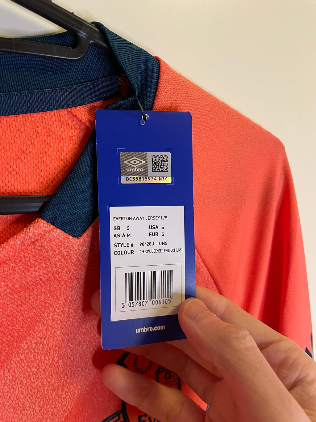 Everton FC Umbro 19/20 Away BNWT (S)
