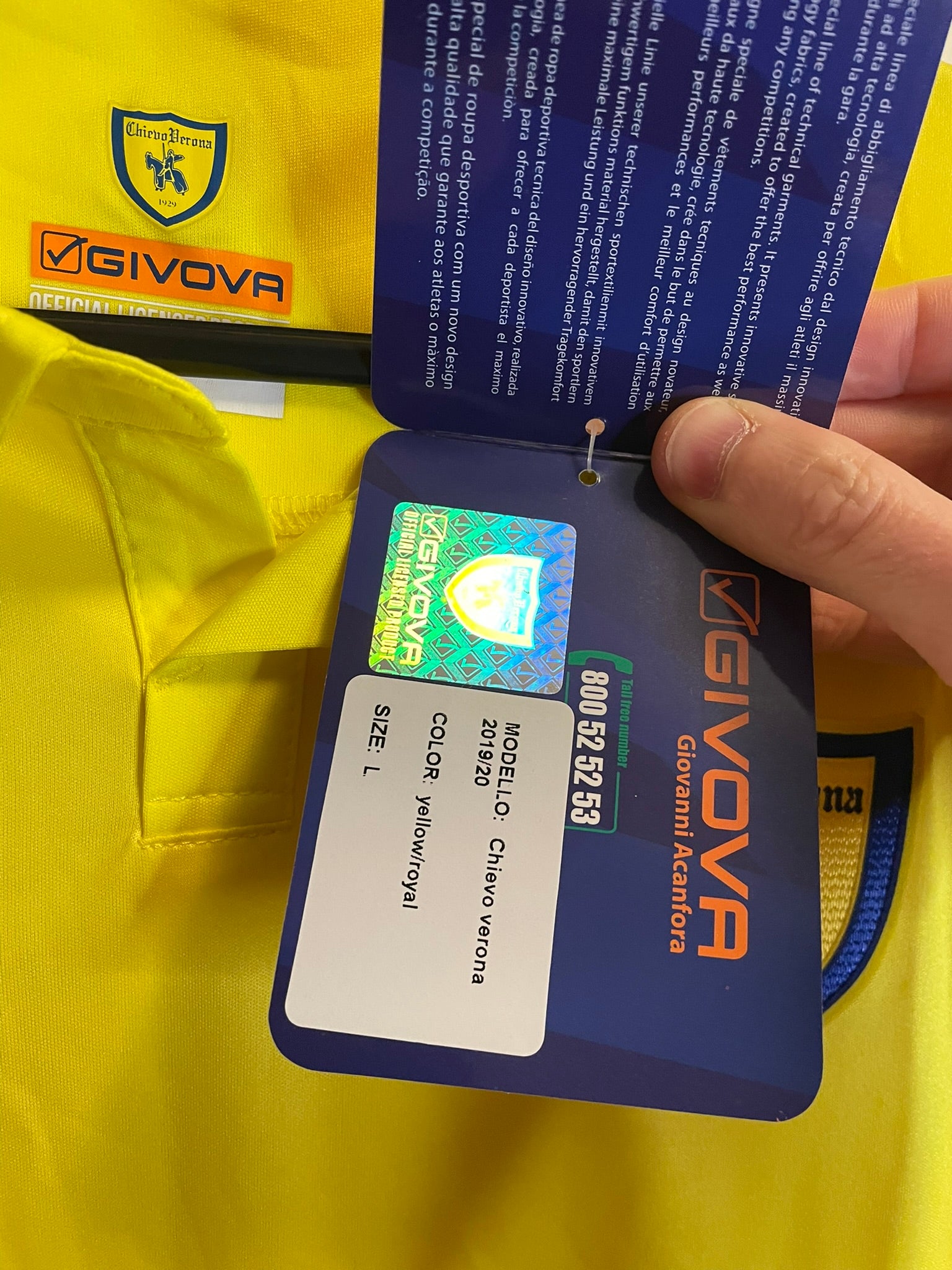 Chievo Verona Givova 19/20 Home BNWT (L)